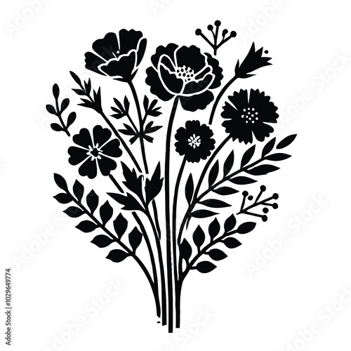 Flower Bouquet Silhouette