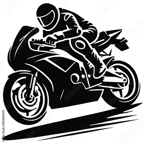 Motorcycle Racing Silhouette