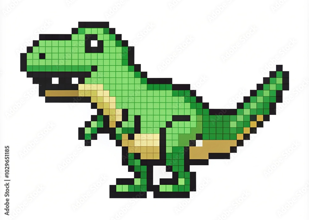 Fun Minimalist Dinosaur Icon Logo in Pixel Art Style – Retro Monochrome Cartoon Design for Stickers and Graphics Fun Minimalist Dinosaur Icon Logo in Pixel Art Style – Retro Monochrome Cartoon Design for Stickers and Graphics