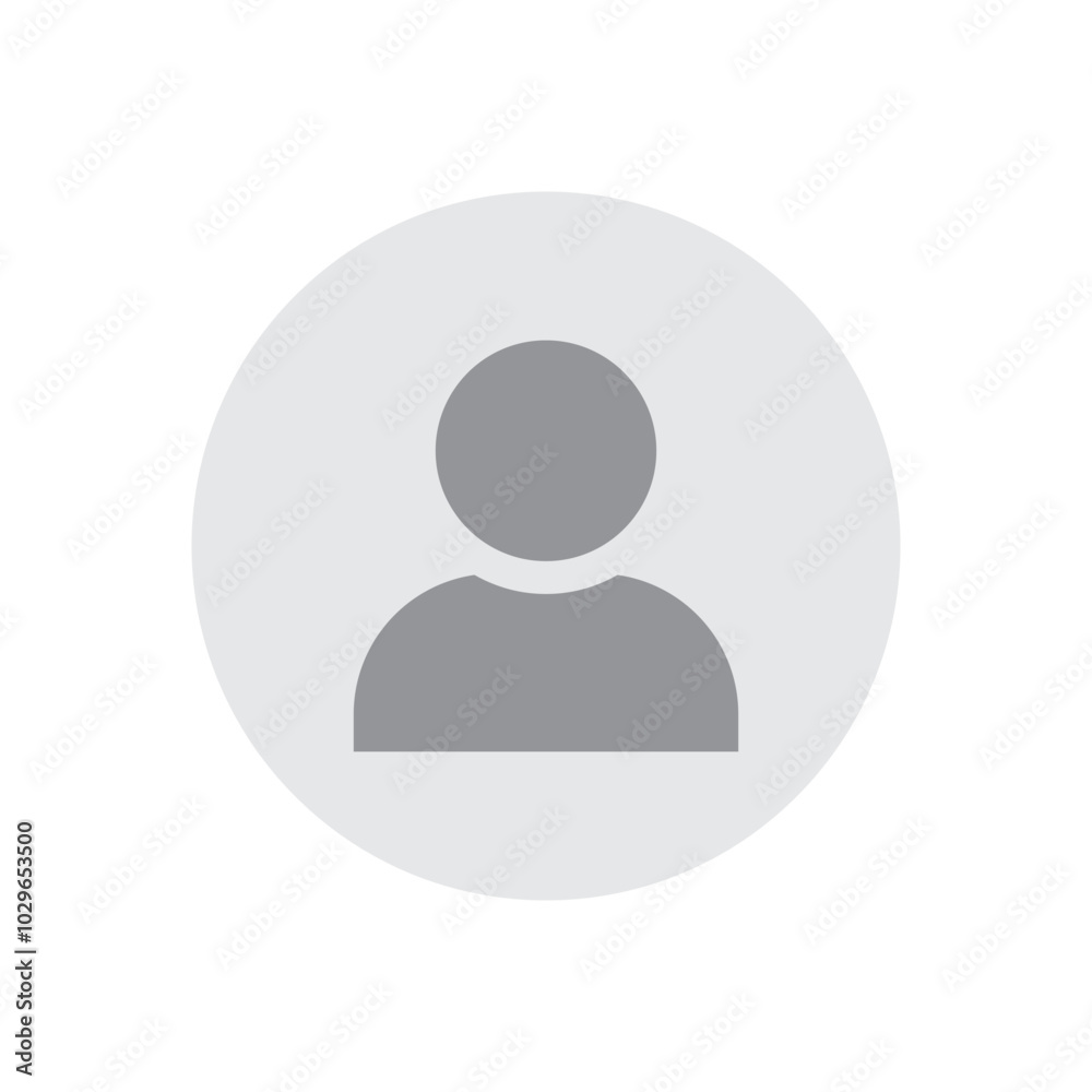Single gray circle with a simple human silhouette. The background is light gray. Minimalistic design. Single gray circle with a simple human silhouette. The background is light gray. Minimalistic design.