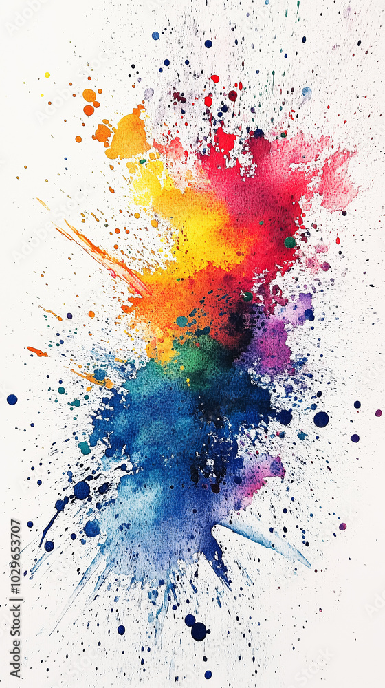 Digital art - Splash painting with warm and cold colors Digital art - Splash painting with warm and cold colors