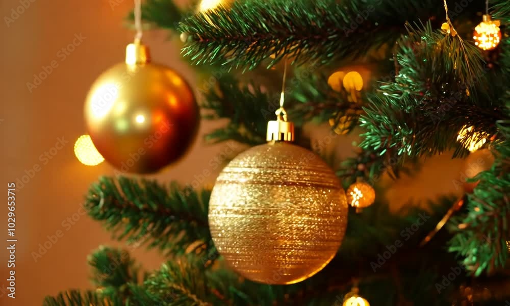 Sparkling Christmas Tree on Red Background Sparkling Christmas Tree on Red Background