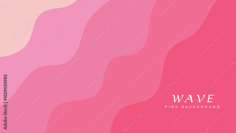 Trendy geometric background with pink  abstract waves