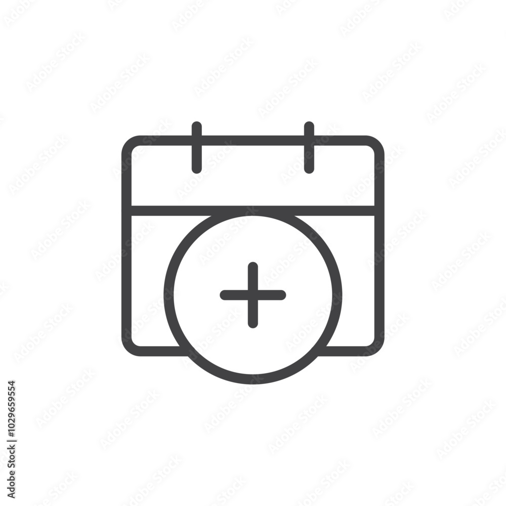 Add calendar icon Thin outline art symbol Add calendar icon Thin outline art symbol