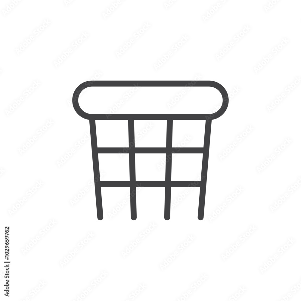 Basketball hoop icon Thin outline art symbol Basketball hoop icon Thin outline art symbol