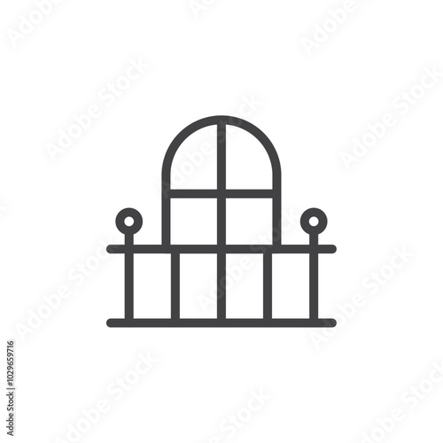 Balcony icon Thin outline art symbol
