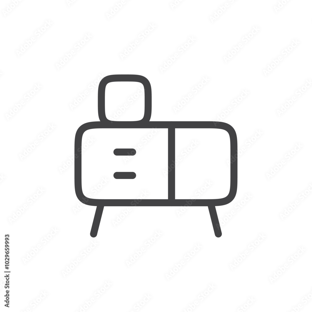 Cabinet icon Thin outline art symbol Cabinet icon Thin outline art symbol
