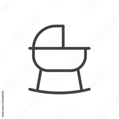 Cradle icon Thin outline art symbol