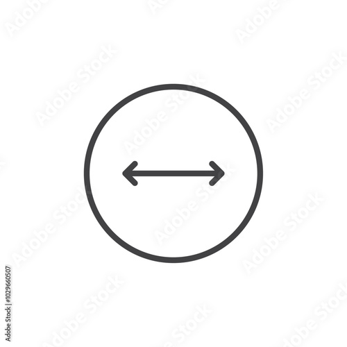 Diameter icon Thin outline art symbol