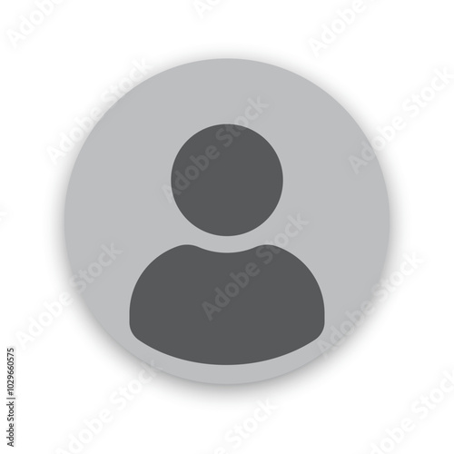 Circular gray user icon. Dark gray silhouette inside lighter circle. Simple and minimal design.