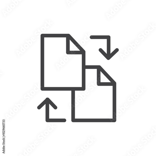 File exchange icon Thin outline art symbol