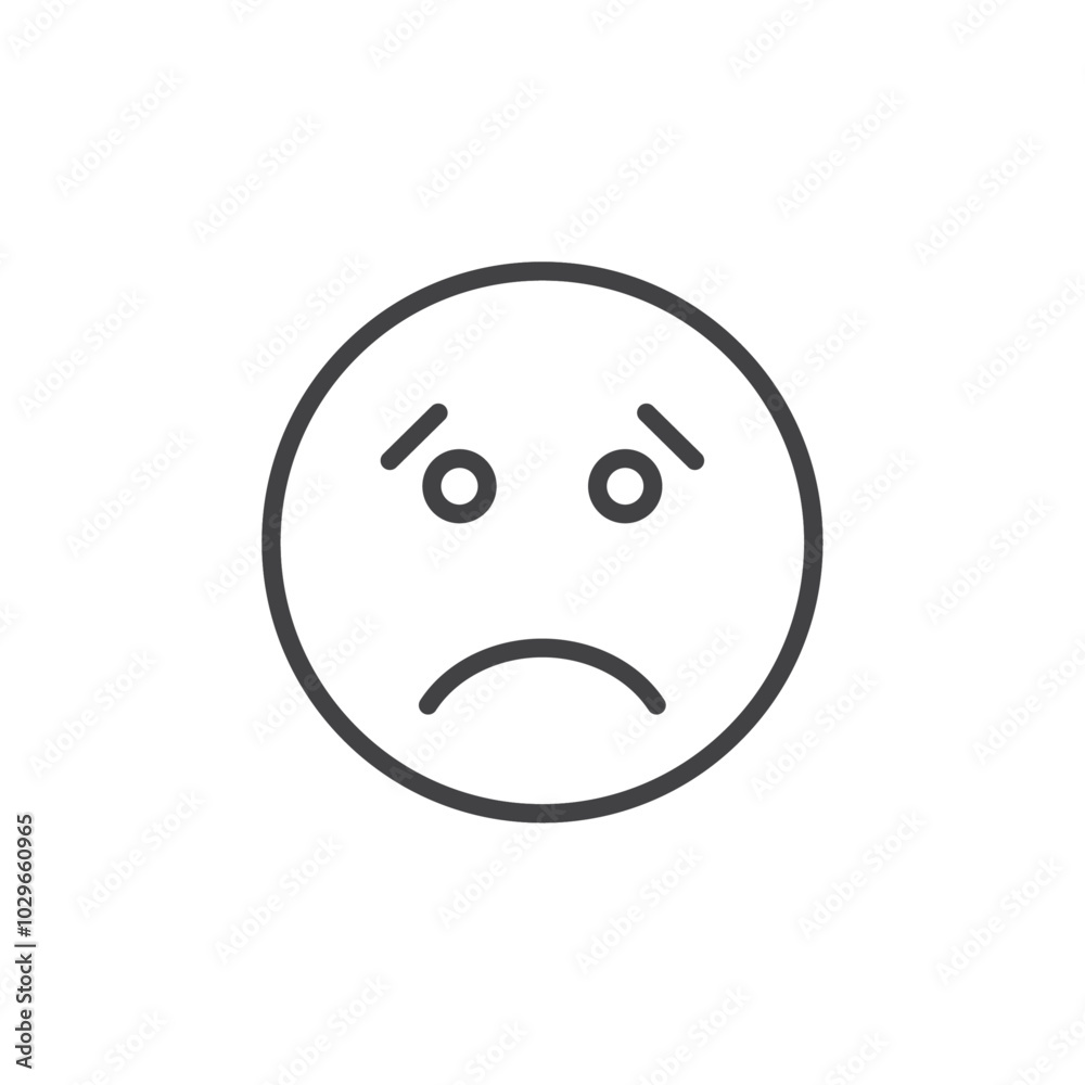 Guilty emoji icon Thin outline art symbol Guilty emoji icon Thin outline art symbol