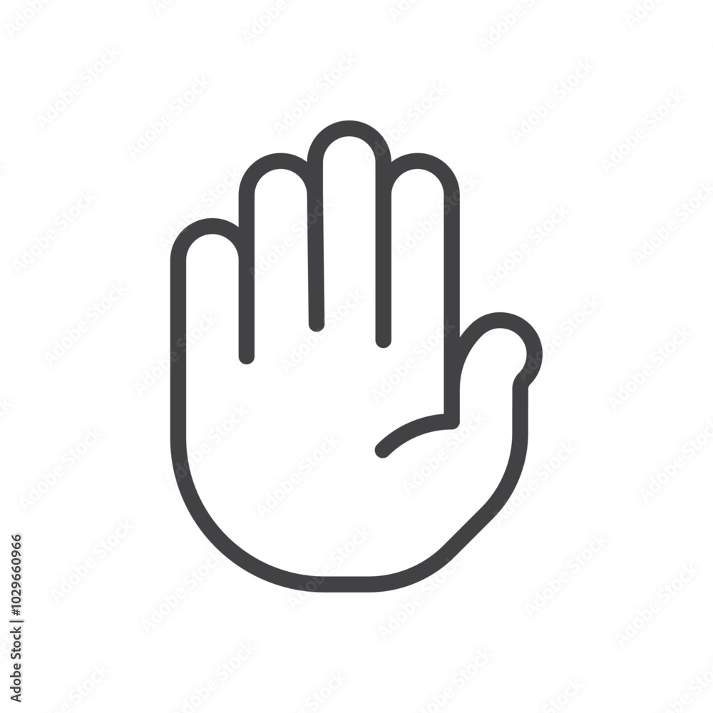 Hand Raise icon Thin outline art symbol Hand Raise icon Thin outline art symbol
