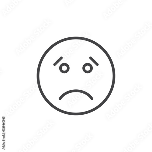 Guilty emoji icon Thin outline art symbol