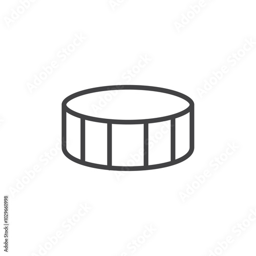 Hockey puck icon Thin outline art symbol