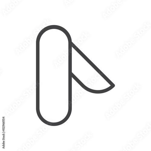 Knife icon Thin outline art symbol