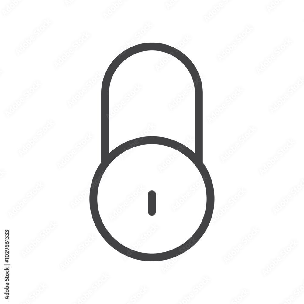 Lock icon Thin outline art symbol Lock icon Thin outline art symbol