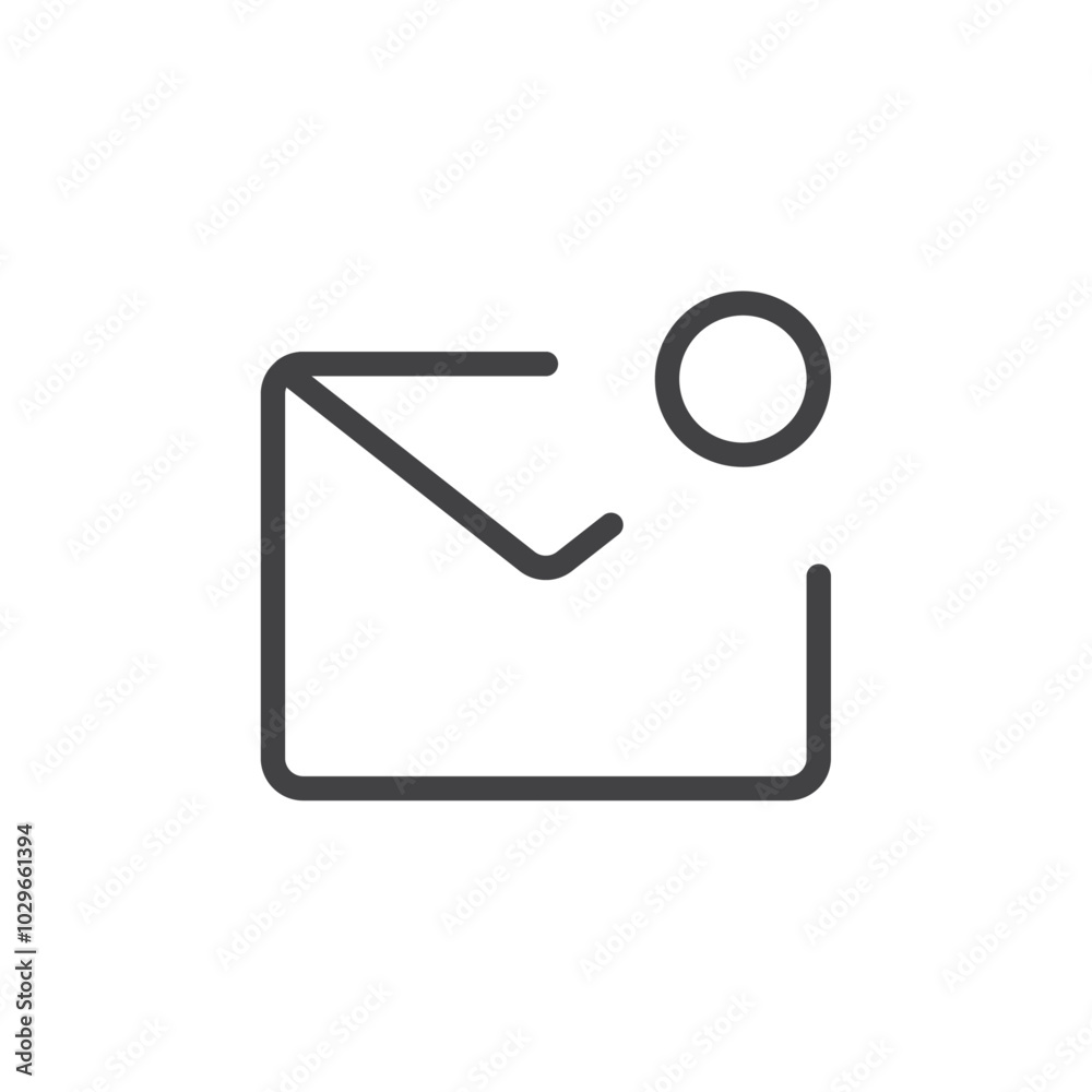 Mail notification icon Thin outline art symbol Mail notification icon Thin outline art symbol