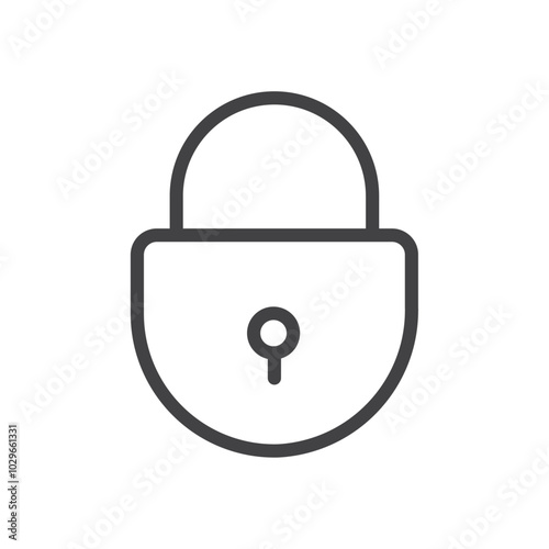 Lock icon Thin outline art symbol