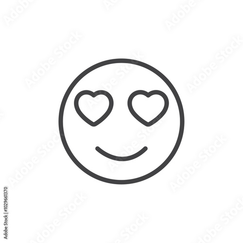 Love eyes icon Thin outline art symbol