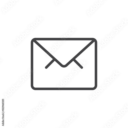 Mail icon Thin outline art symbol