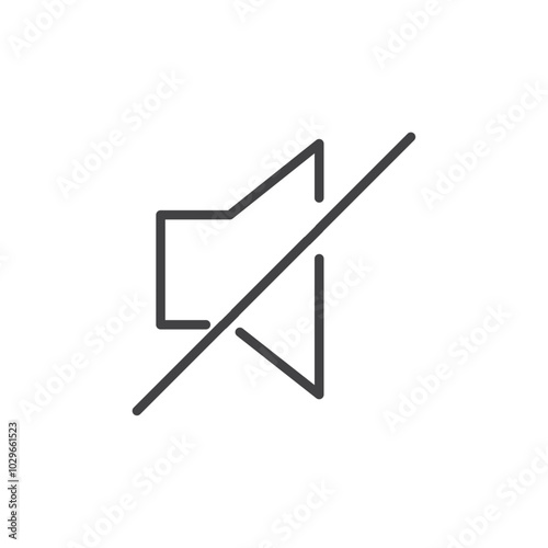 Mute icon Thin outline art symbol
