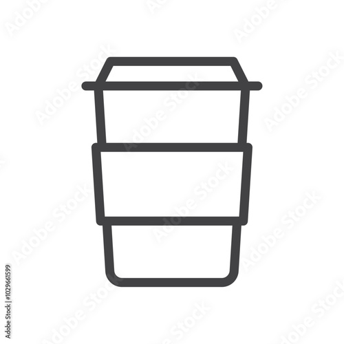 Paper cup icon Thin outline art symbol