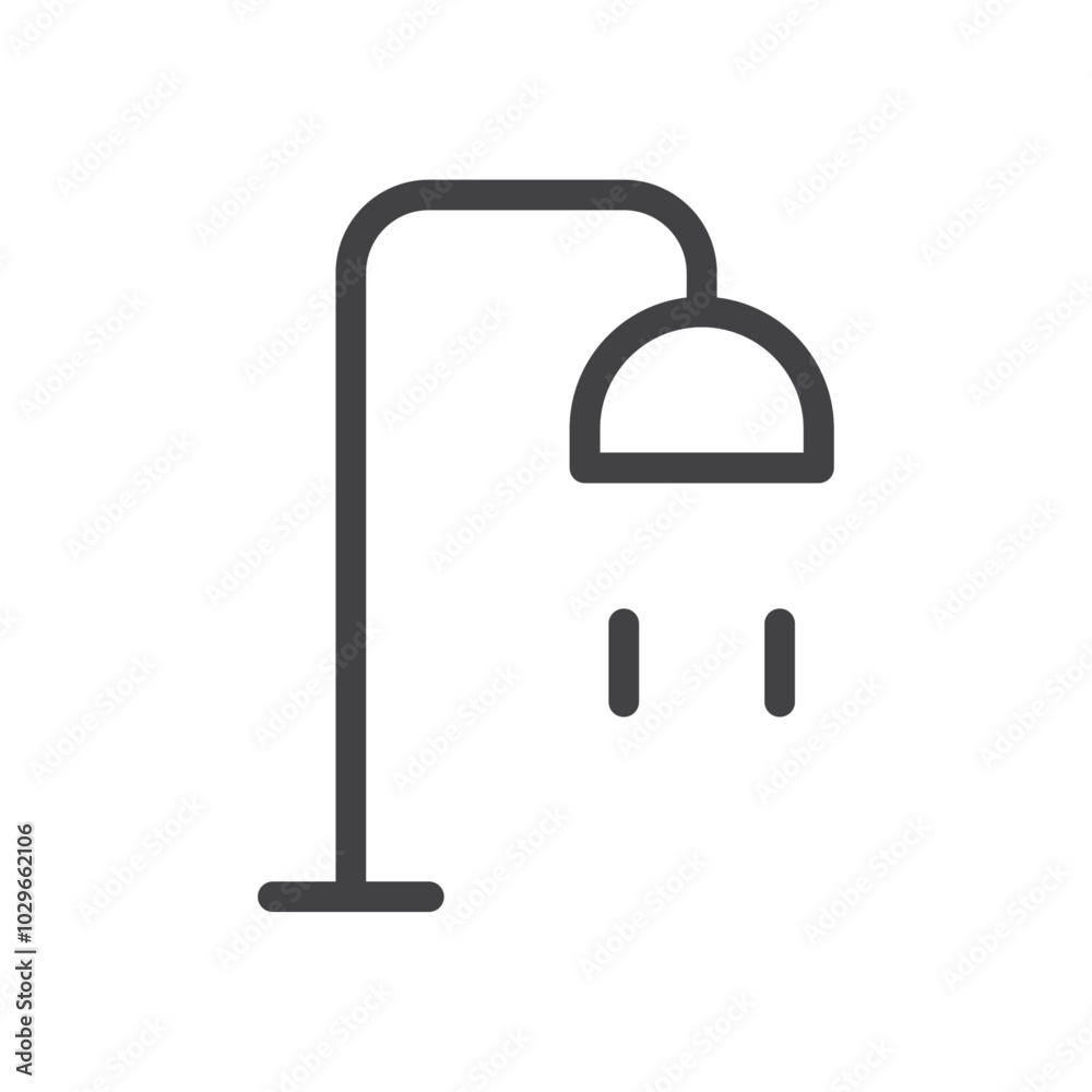 Shower icon Thin outline art symbol Shower icon Thin outline art symbol