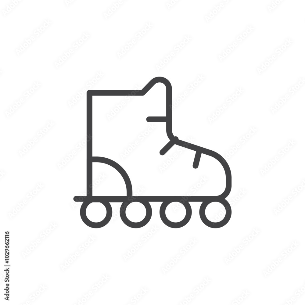Skating shoes icon Thin outline art symbol Skating shoes icon Thin outline art symbol