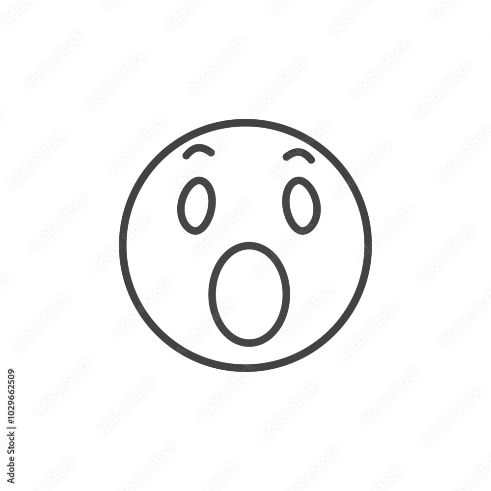 Wow icon Thin outline art symbol Wow icon Thin outline art symbol