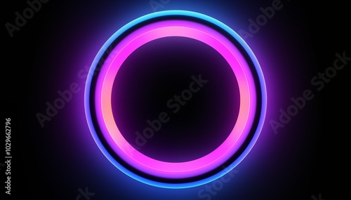 glowing neon sign circle