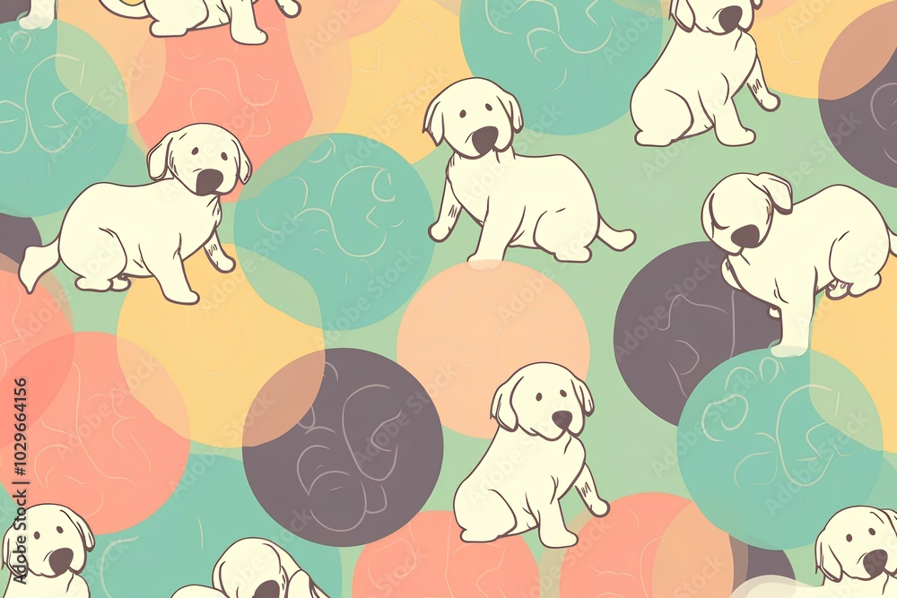 Obraz premium seamless pattern with dogs