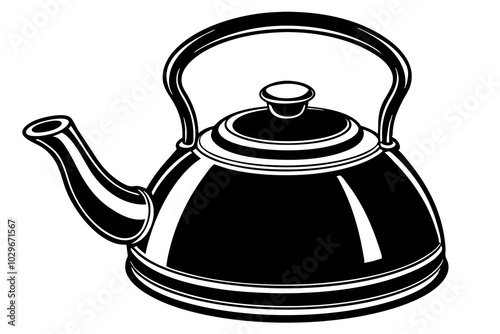  Aluminum tea kettle or teapot on a white background