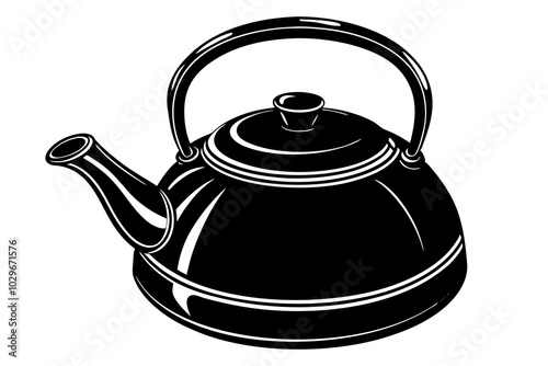  Aluminum tea kettle or teapot on a white background