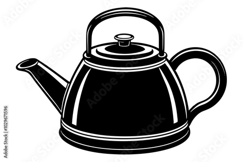  Aluminum tea kettle or teapot on a white background