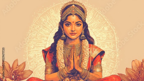 Surya deity: The divine charioteer, symbolizing life and strength, honored during Makar Sankranti, Chhath Puja, and Ratha Saptami, revered for guiding the Sun's celestial journey in Hindu tradition. photo