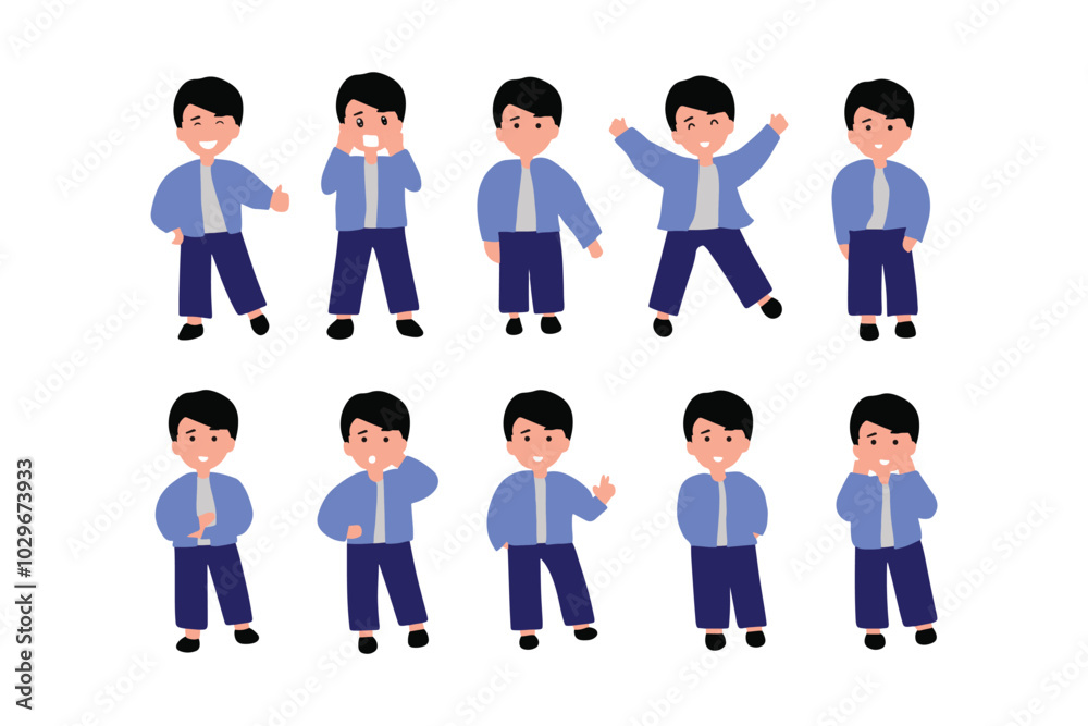 set of flat design people man character cartoon isolated on white background. element stock set of flat design people man character cartoon isolated on white background. element stock