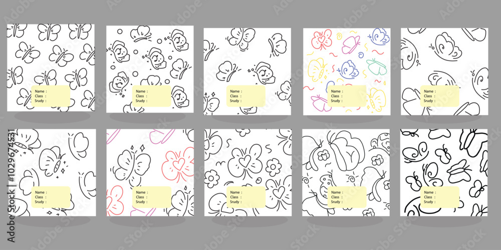 Black line art butterfly pattern background design. templates pattern Black line art butterfly pattern background design. templates pattern
