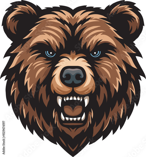 Beast grizzly head mascot design art