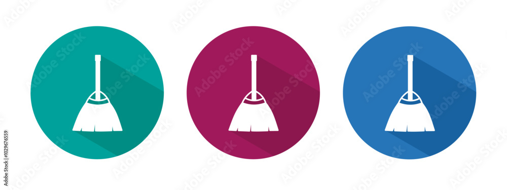 Icon for broom vector illustration in flat. Icon for broom vector illustration in flat.
