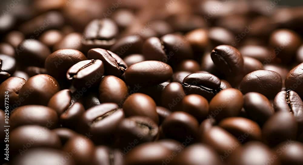 Roasted Coffee Beans Close-Up Roasted Coffee Beans Close-Up
