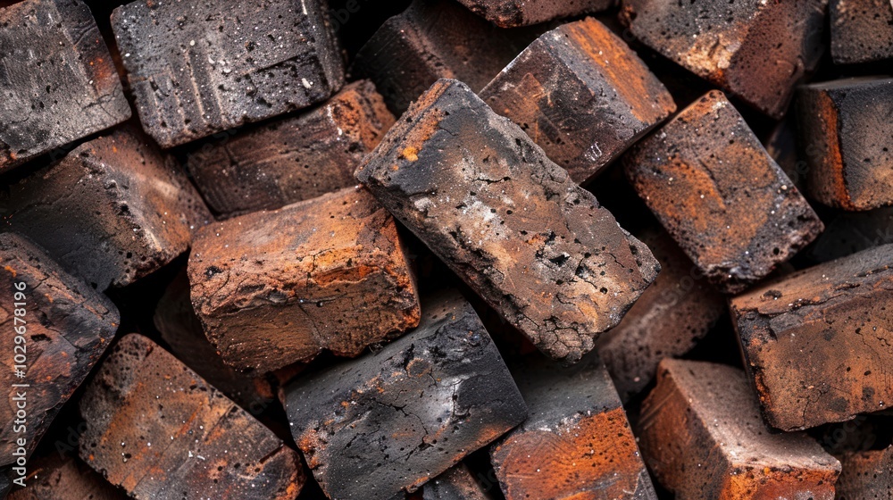 Close-up of Stacked Red Bricks Close-up of Stacked Red Bricks