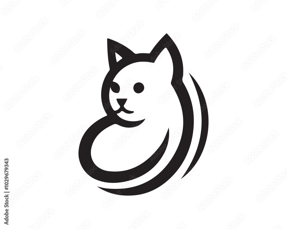 Cat logo design icon symbol vector template. Silhouette cat illustration Cat logo design icon symbol vector template. Silhouette cat illustration