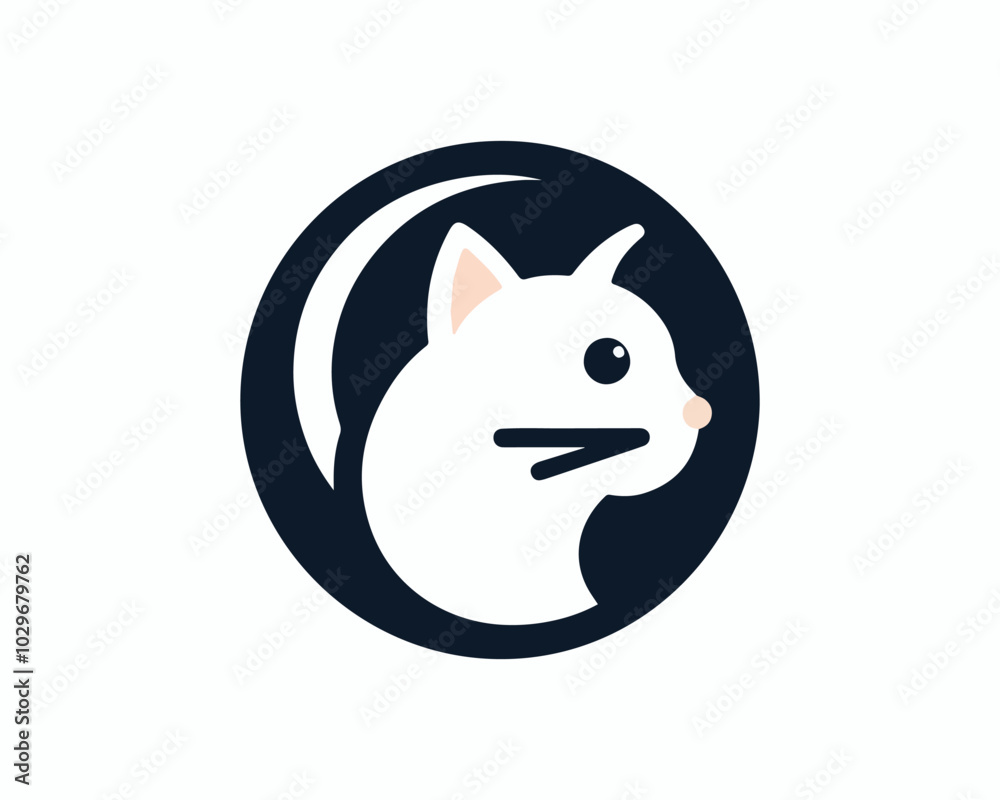 Naklejka premium Cat logo design icon symbol vector template. Silhouette cat illustration