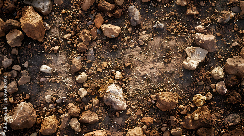 Rocks Scattered on a Dusty Brown Background Rocks Scattered on a Dusty Brown Background