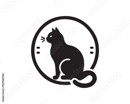 Wallpaper Mural Cat logo design icon symbol vector template. Silhouette cat illustration Torontodigital.ca