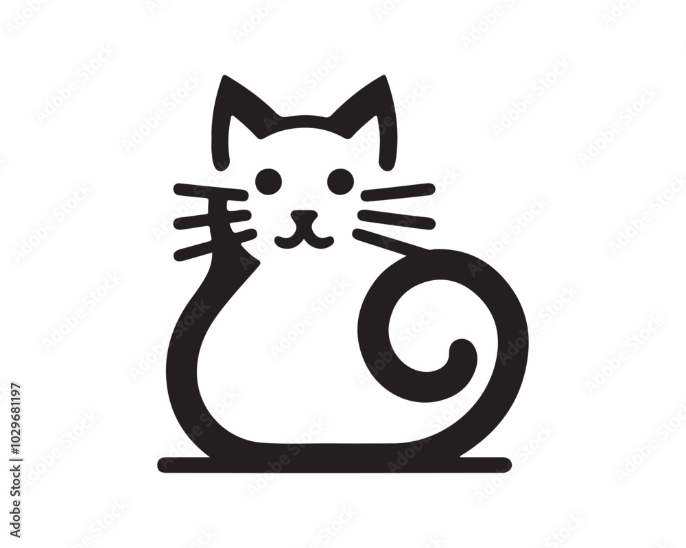 Cat logo design icon symbol vector template. Silhouette cat illustration Cat logo design icon symbol vector template. Silhouette cat illustration