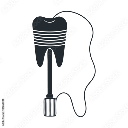 Dental floss stick vector icon design