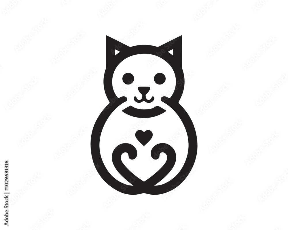 Cat logo design icon symbol vector template. Silhouette cat illustration Cat logo design icon symbol vector template. Silhouette cat illustration
