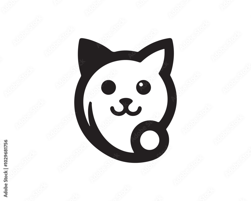 Cat logo design icon symbol vector template. Silhouette cat illustration Cat logo design icon symbol vector template. Silhouette cat illustration